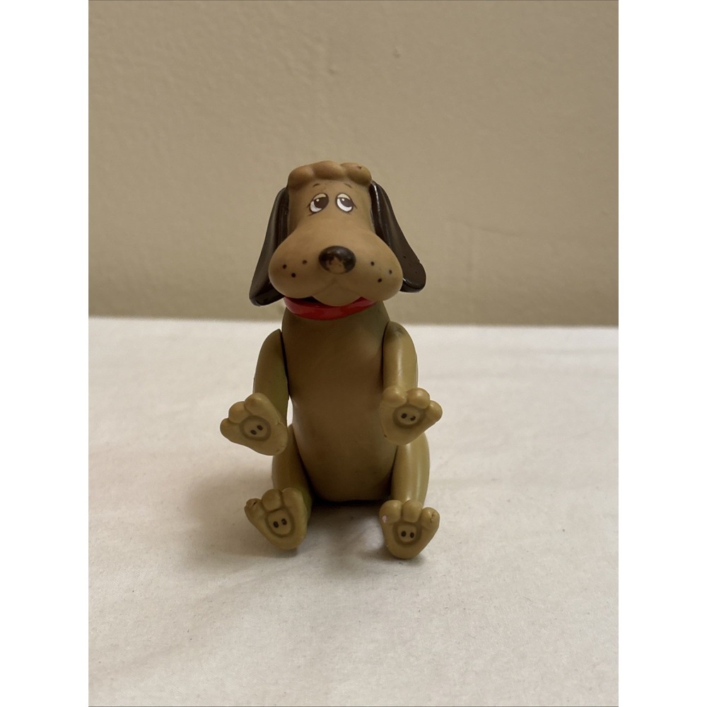 Vintage 1986 Tonka Pound Puppies Brown PVC Articulated Dog Figure Toy